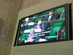 21 April 2012 National Assembly Deputy Speaker Gordana Comic addresses the Conference of Speakers of the European Union Parliaments